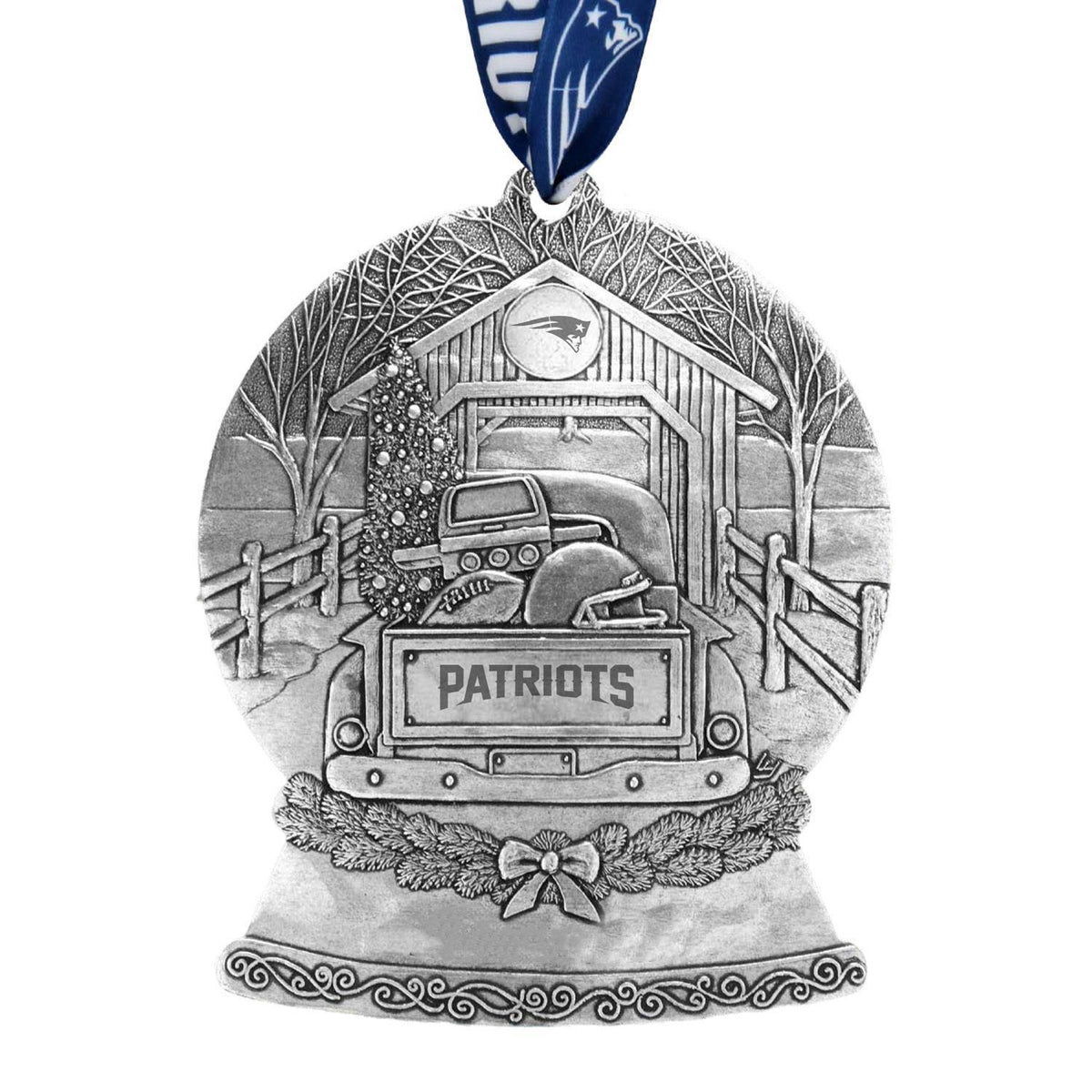 Patriots Tailgate Truck Snow Globe Ornament