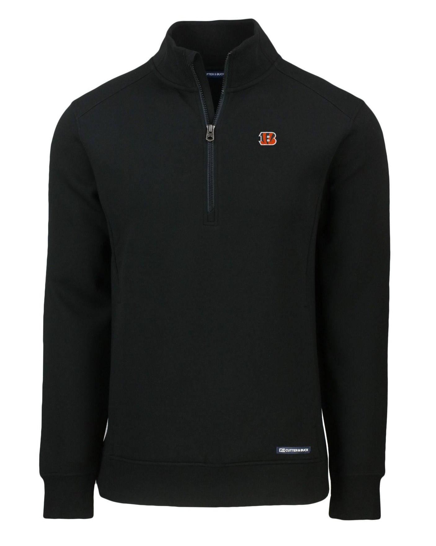 Bengals Cutter and Buck Men's Black Roam Eco Quarter Zip Pullover