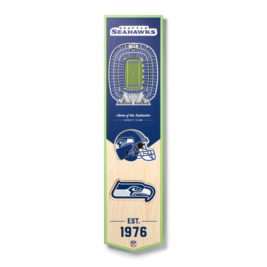 Seahawks 8" x 32" 3D Stadiumview Banner