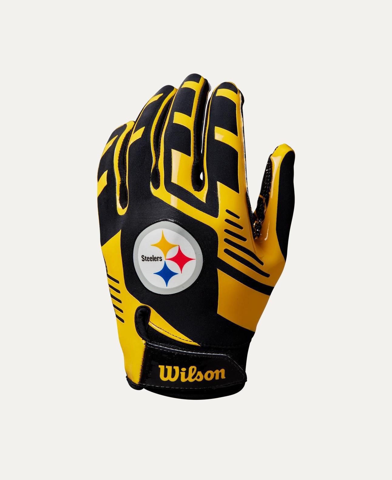 Steelers 2025 Wilson Adult NFL Stretch Fit Receivers Gloves