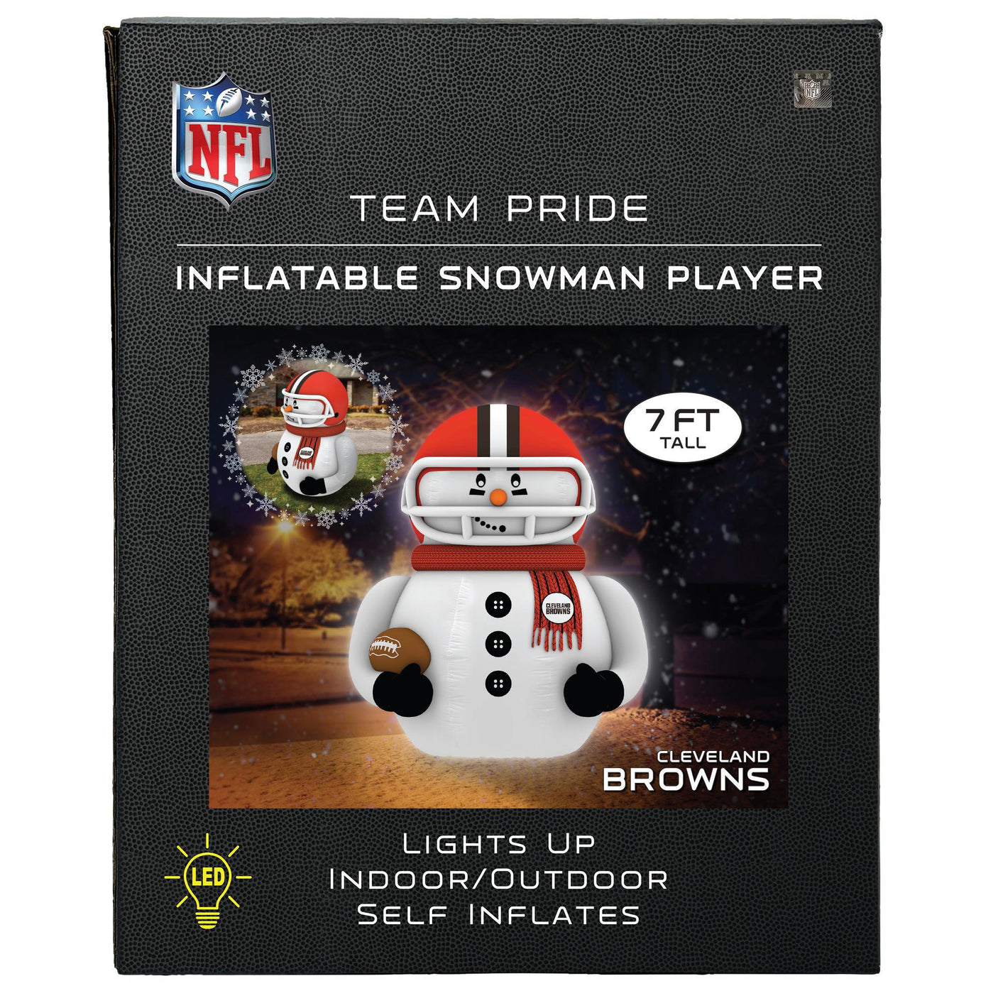 Browns Team Pride Inflatable Snowman Player
