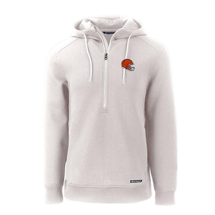 Browns Cutter and Buck Men's Grey Roam Eco Half Zip Hooded Pullover