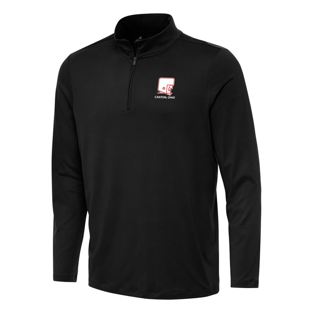 Hall of Fame 2025 Antigua Men's Reprocess Throwback Logo Quarter Zip - Black