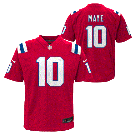 Patriots Drake Maye Youth Alternate Nike Game Jersey
