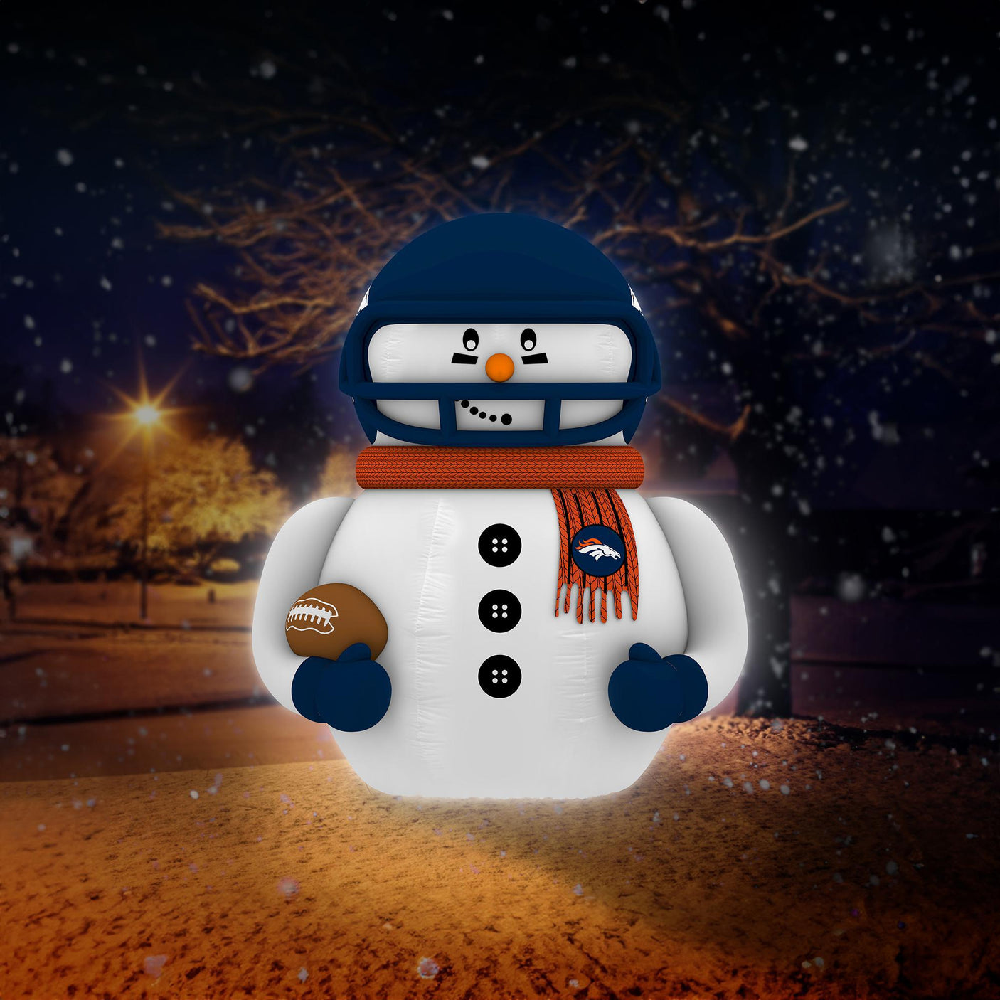 Broncos Team Pride Inflatable Snowman Player