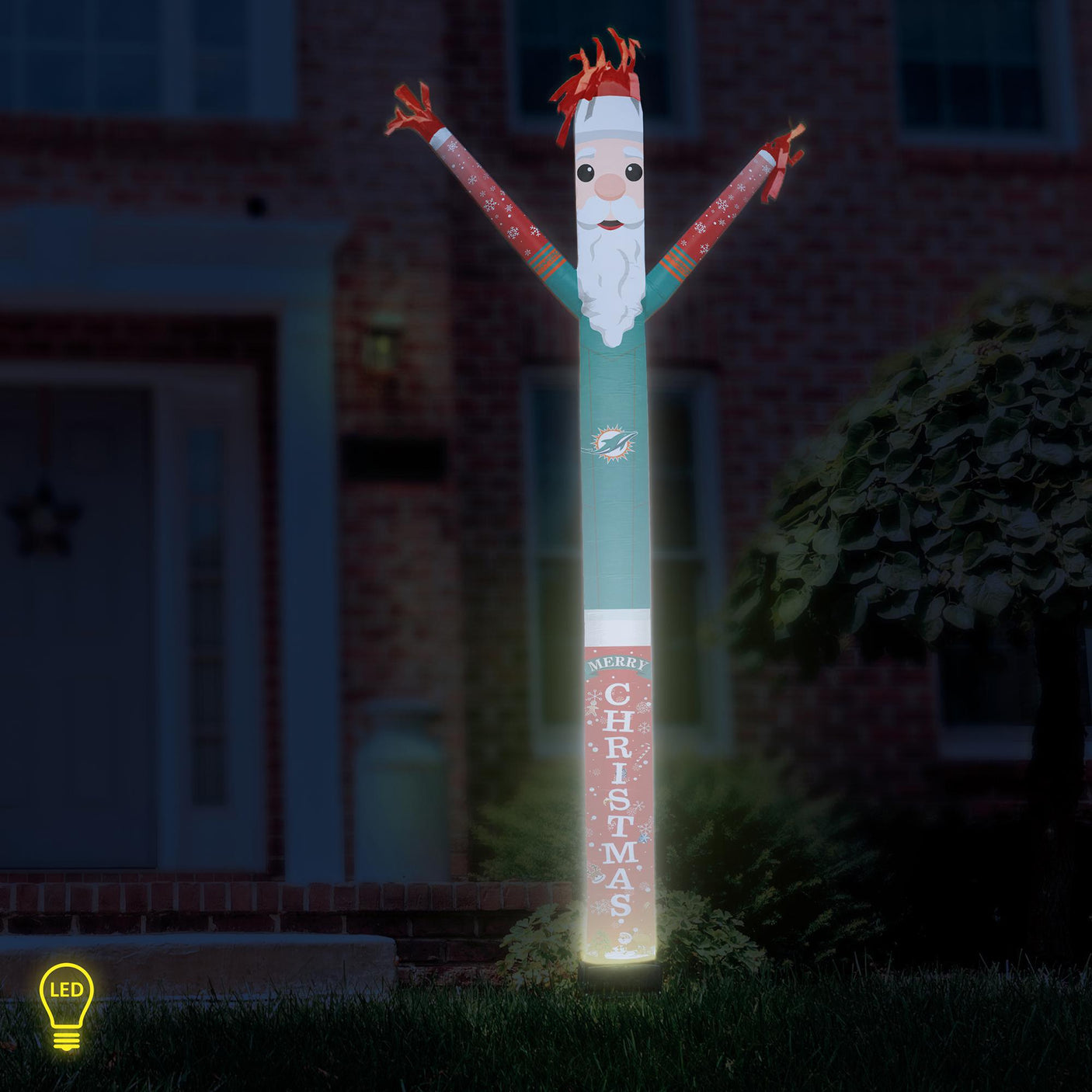 Dolphins Team Pride Inflatable Crazy Christmas Santa Sports Fan