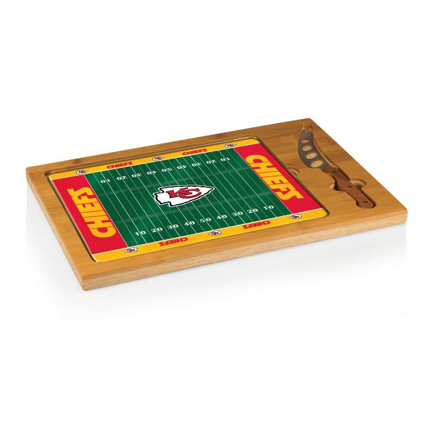 Chiefs Icon Glass Top Cutting Board & Knife Set by Picnic Time