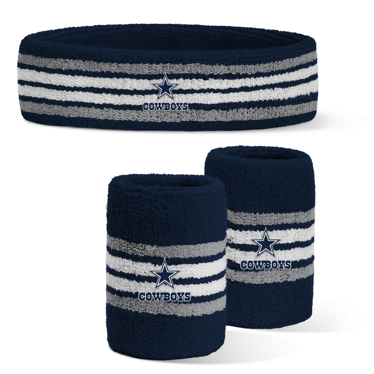 Cowboys 2025 Headband and Wristband 3-Piece Combo Pro Football Hall of Fame
