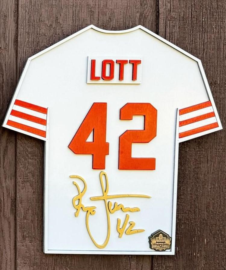 Ronnie Lott Wood Jersey 3D Sign - DS