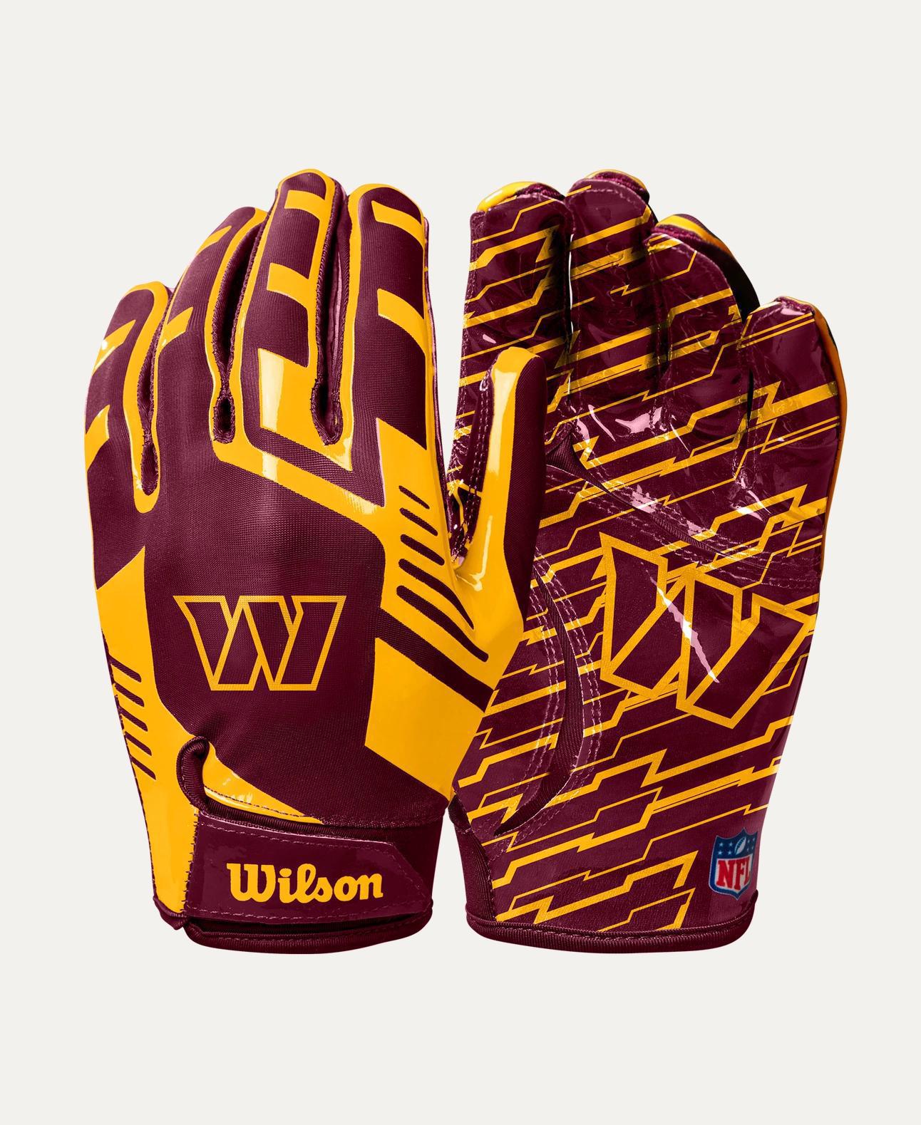 Commanders 2025 Wilson Youth NFL Stretch Fit Receivers Gloves