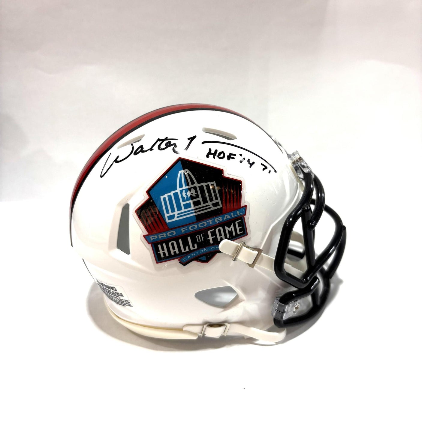 Walter Jones Autographed Hall of Fame Speed Mini Helmet with HOF Inscription