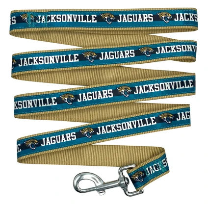 Jaguars Pets First Satin Dog Leash
