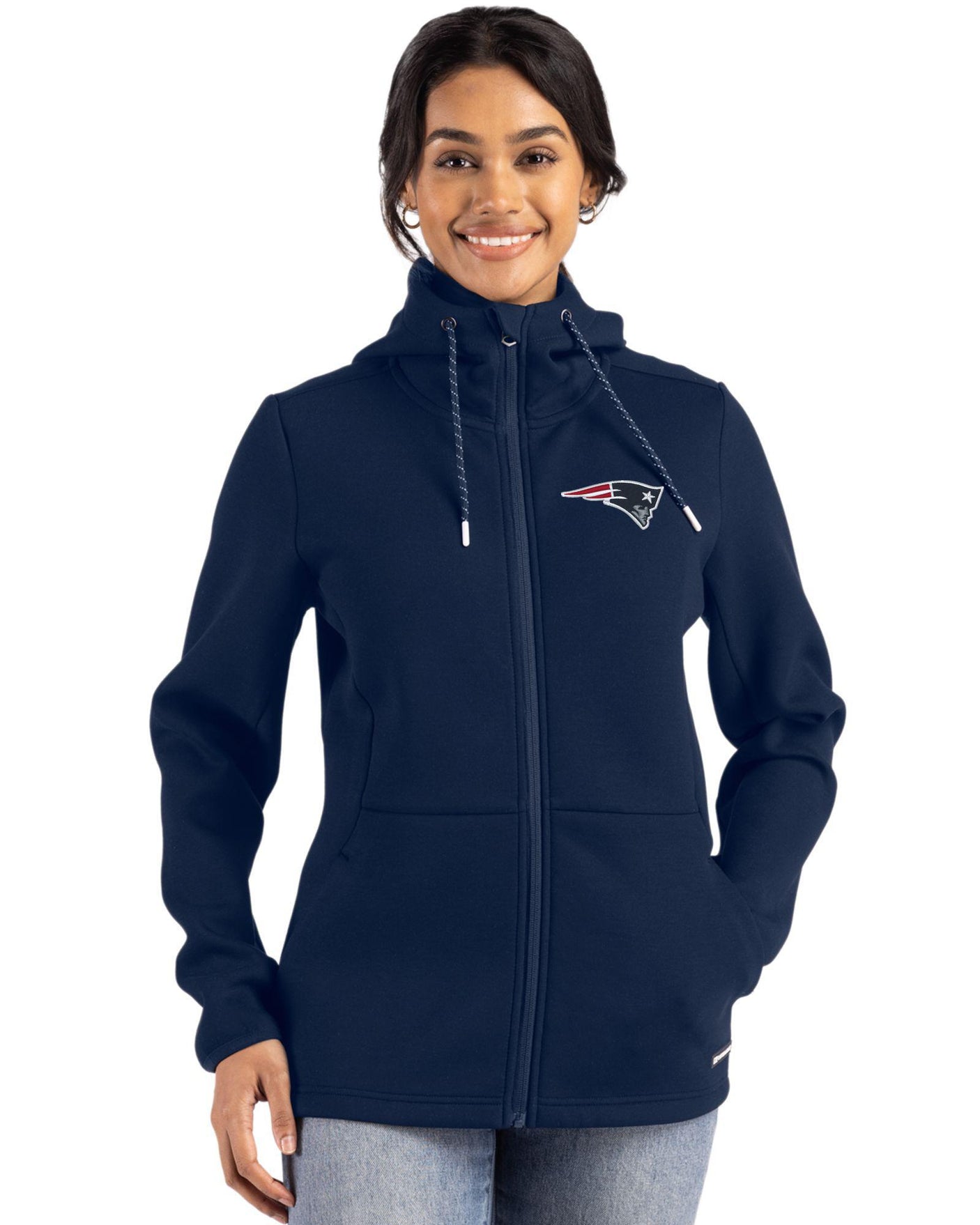 Patriots Cutter & Buck Women's Roam Eco Full Zip Hooded Jacket