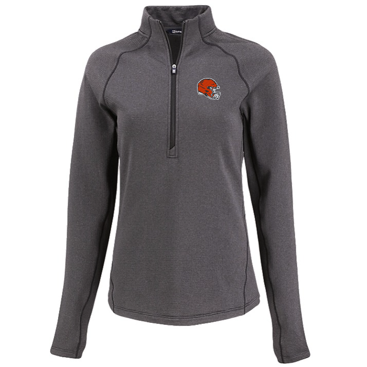 Browns Cutter and Buck Women's Black Peshastin Eco Fleece Half Zip Pullover