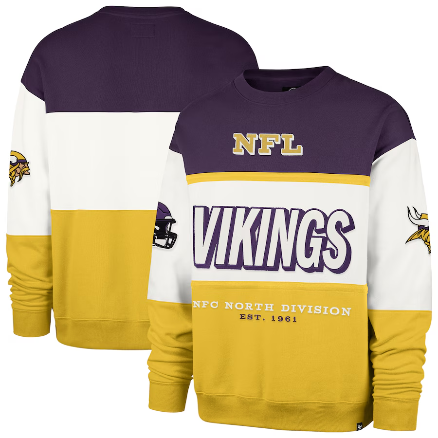Vikings 2025 '47 Brand Men's Breeze By Maximalist Crewneck