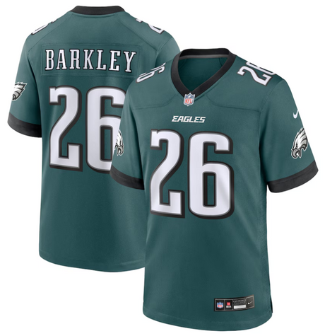 Eagles Saquon Barkley Nike Men's Green Game Jersey