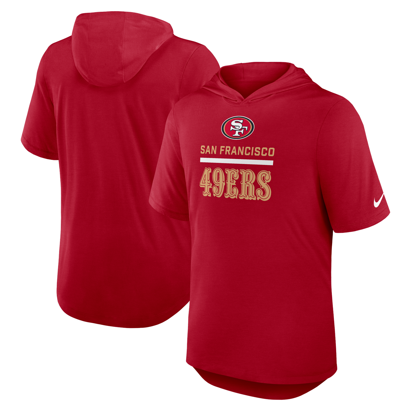 49ers 2025 Nike Men's Short Sleeve Hoodie Top