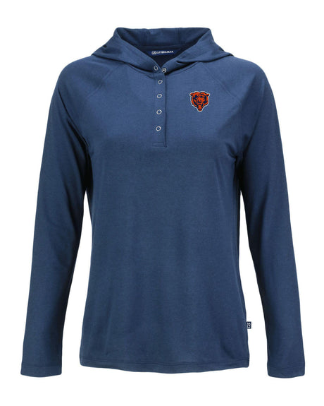 Bears Cutter and Buck Women's Navy Coastline Epic Comfort Eco Hooded Shirt