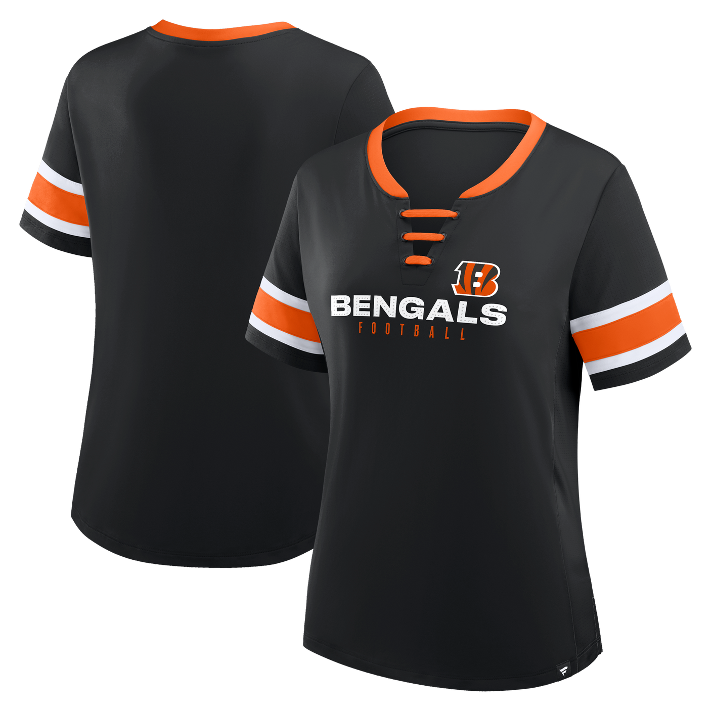 Bengals 2025 Fanatics Women's Draw Play Athena Lace Up T-Shirt