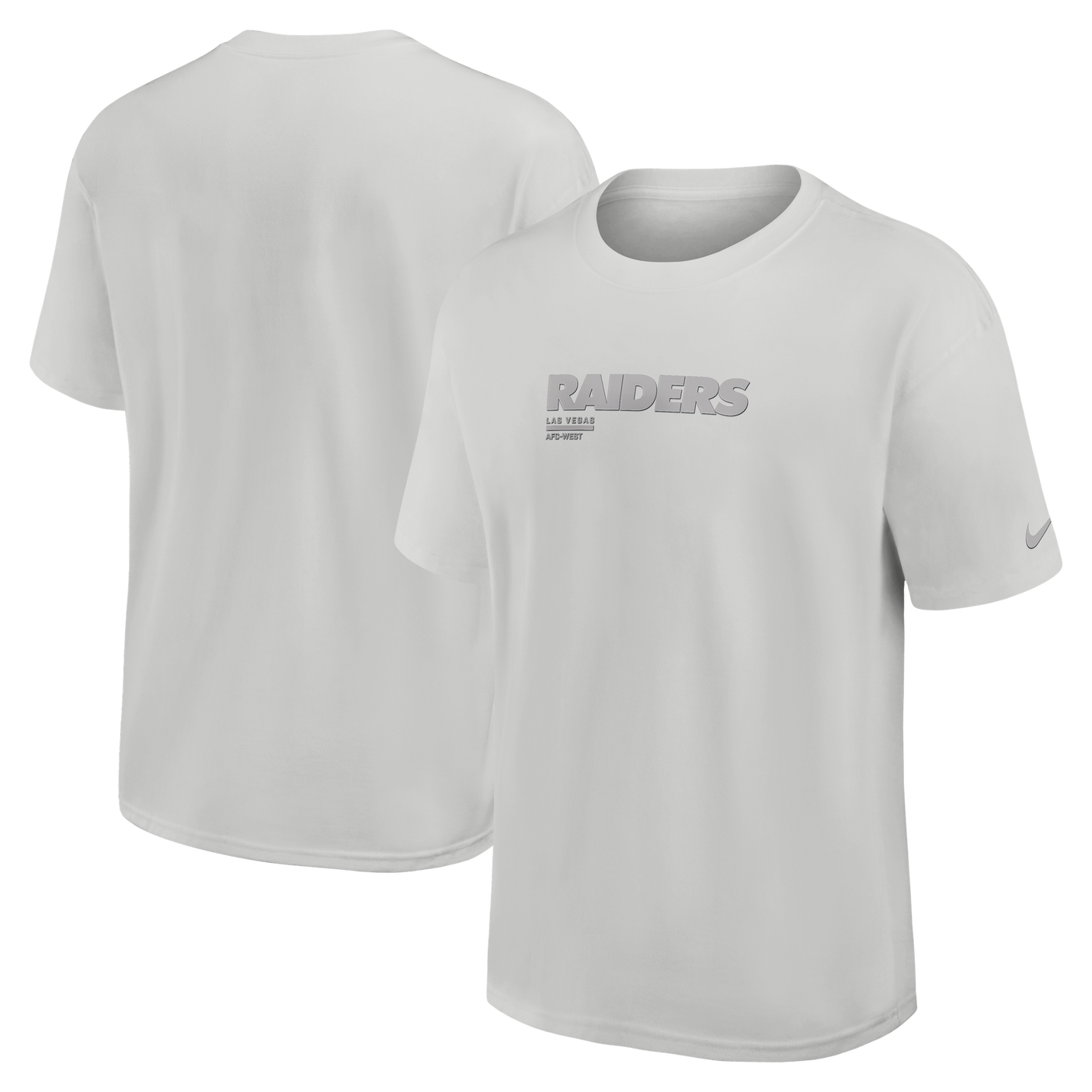 Raiders 2025 Nike Men's Essential Heavy Max Gray T-Shirt