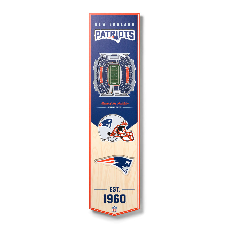 Patriots 8" x 32" 3D Stadiumview Banner