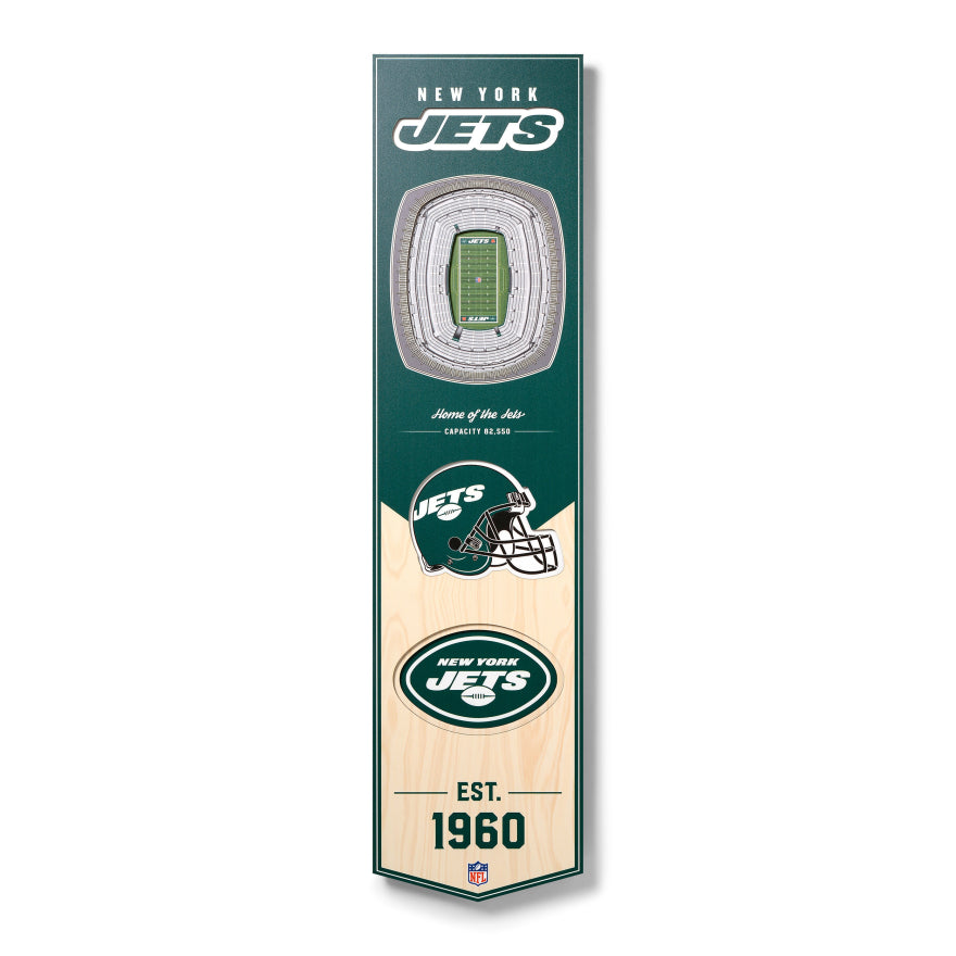 Jets 8" x 32" 3D Stadiumview Banner