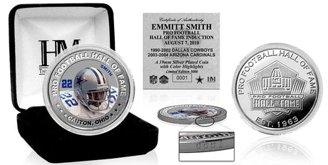 Emmitt Smith 2010 NFL Hall of Fame Silver Color Coin