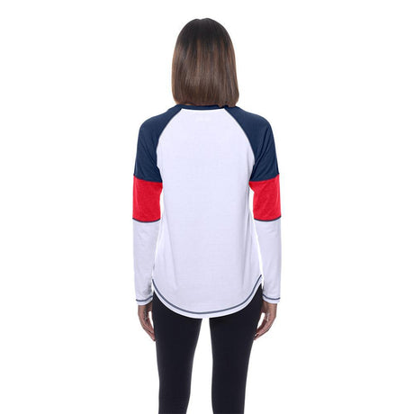 Patriots 2025 New Era Women's White Long Sleeve T-Shirt