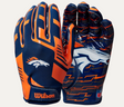 Broncos Wilson Adult NFL Stretch Fit Receivers Gloves Pro Football Hall of Fame