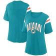 Dolphins Women's Sleeve Stripe T-Shirt