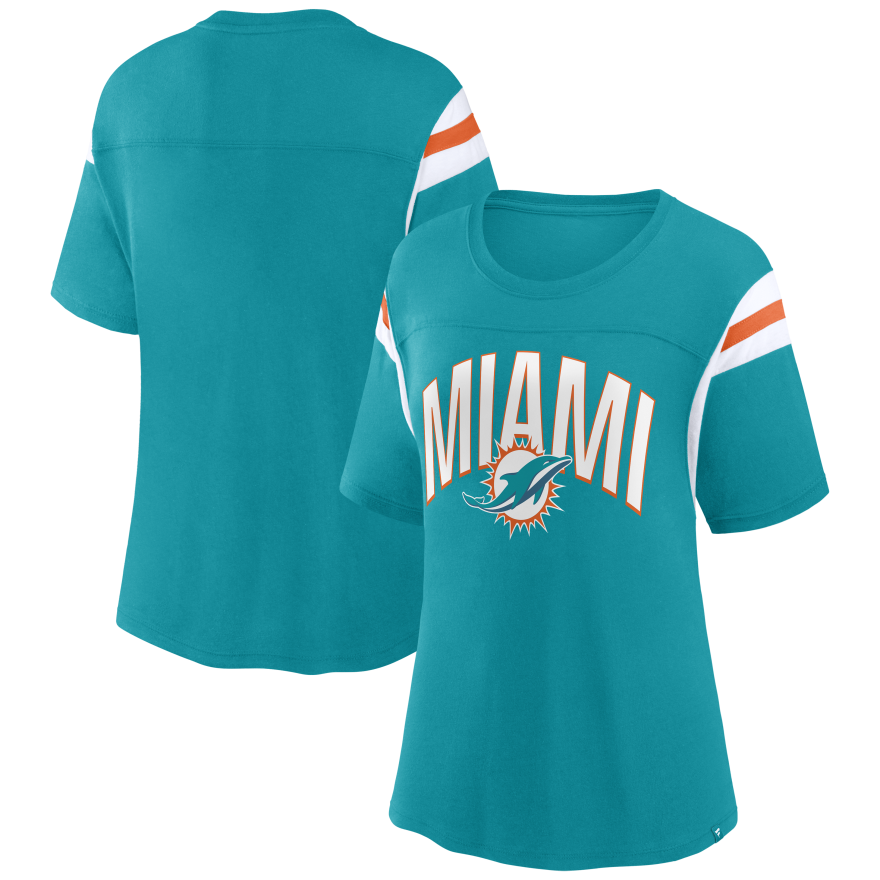 Dolphins Women's Sleeve Stripe T-Shirt