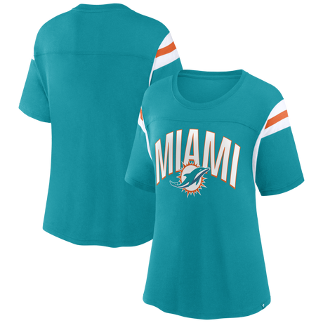 Dolphins Women's Sleeve Stripe T-Shirt