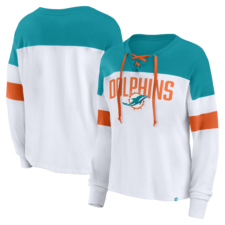 Dolphins Women's Lace Up Long Sleeve