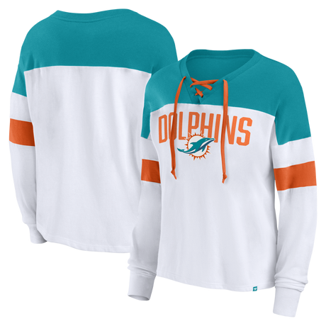 Dolphins Women's Lace Up Long Sleeve