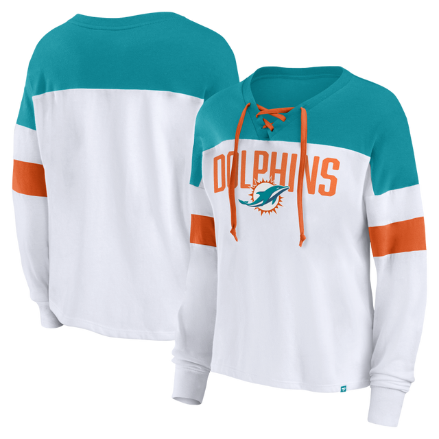 Dolphins Women's Lace Up Long Sleeve