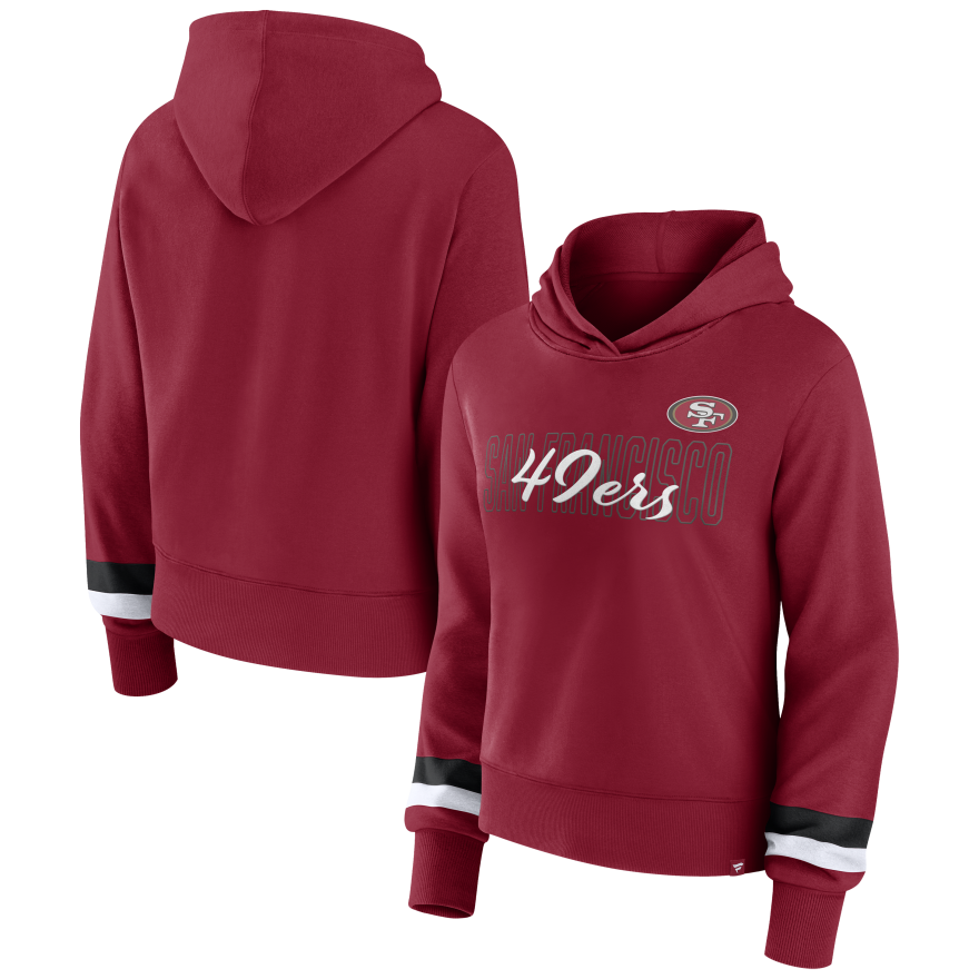 49ers Women's Sleeve Stripe Pullover Sweatshirt