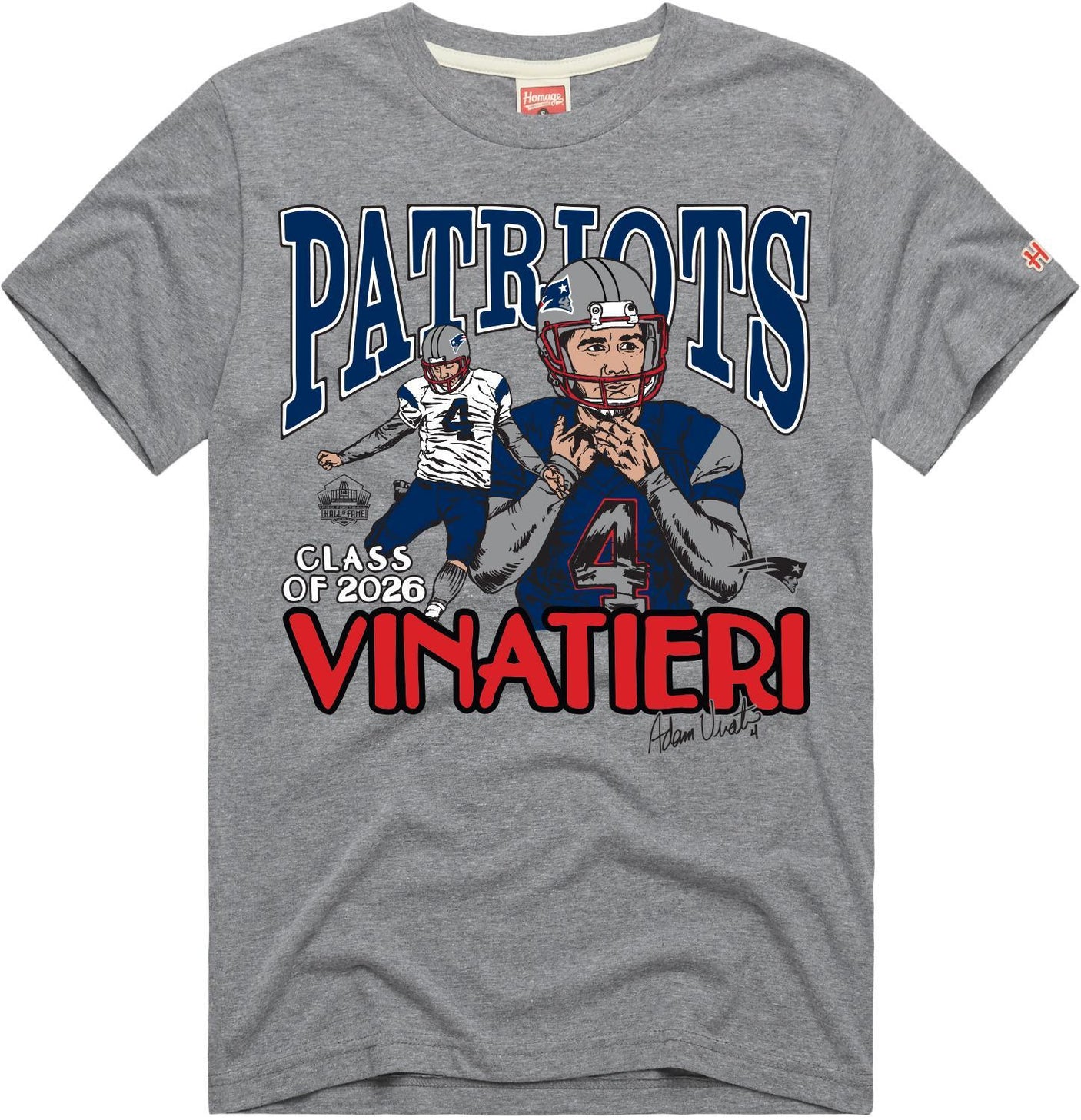 Adam Vinatieri Patriots Class of 2026 Homage T-Shirt