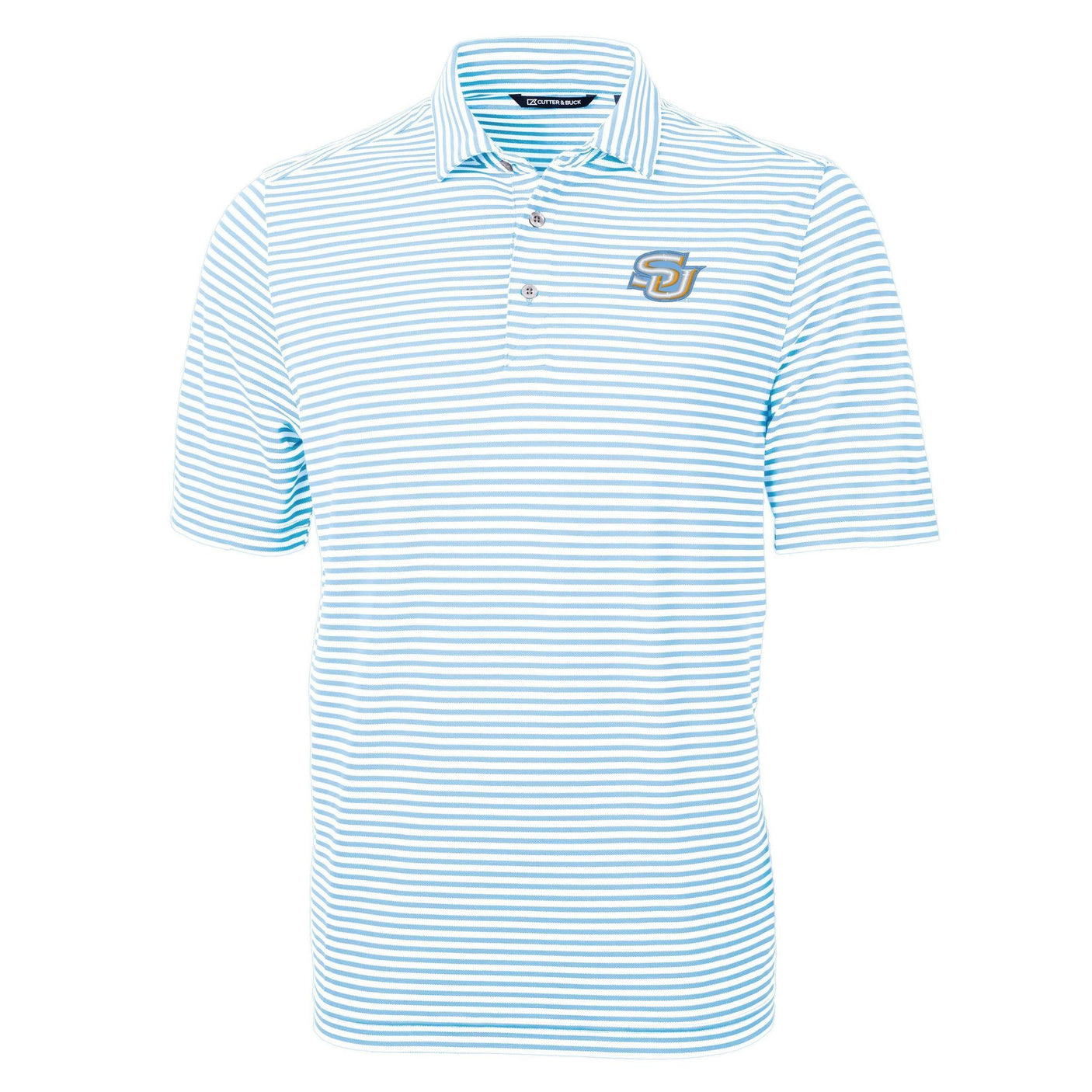 HBCU Team Cutter & Buck Men's Virtue Recycled Stripe Featherlight Pique Polo
