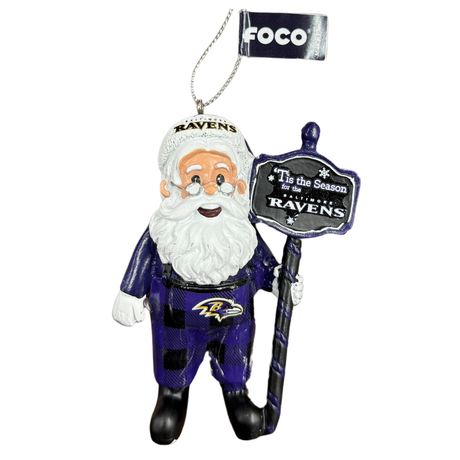 Ravens Santa Overalls Ornament