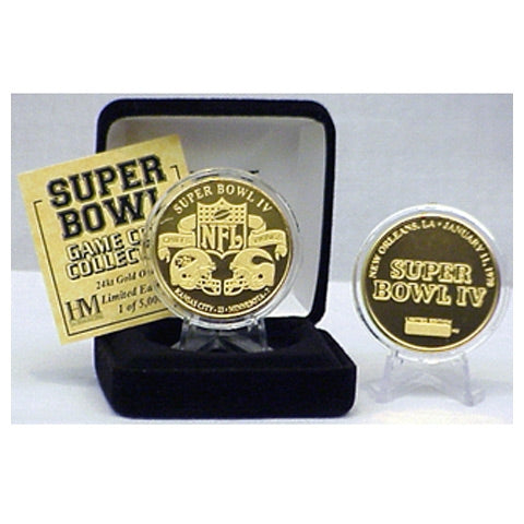 Super Bowl IV (4) Goldplate Flip Coin