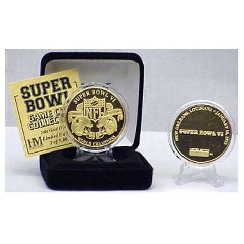 Super Bowl VI (6) Goldplate Flip Coin