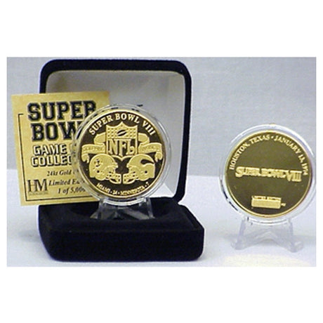 Super Bowl VIII (8) Goldplate Flip Coin