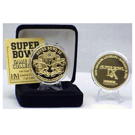 Super Bowl IX (9) Goldplate Flip Coin