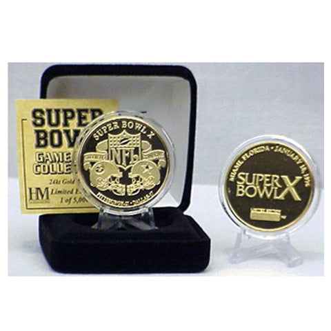 Super Bowl X (10) Goldplate Flip Coin