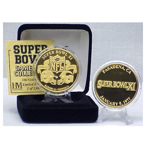 Super Bowl XI (11) Goldplate Flip Coin