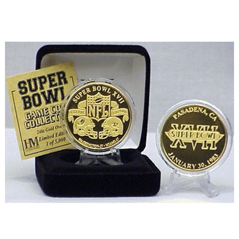 Super Bowl XVII (17) Goldplate Flip Coin