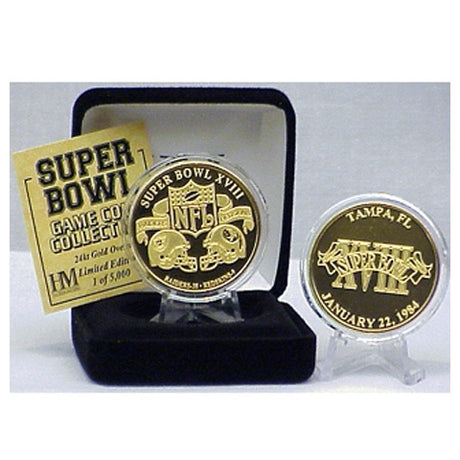 Super Bowl XVIII (18) Goldplate Flip Coin