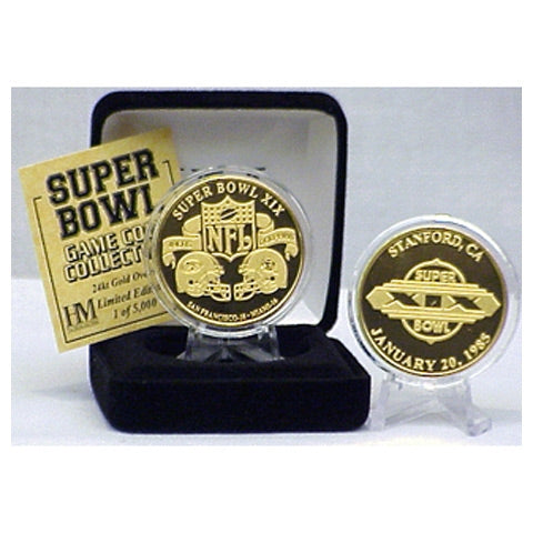 Super Bowl XIX (19) Goldplate Flip Coin