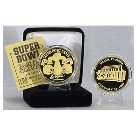 Super Bowl XXXIII (33) Goldplate Flip Coin