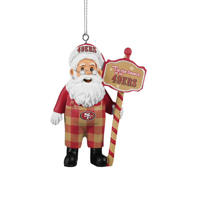 49ers Santa Overalls Ornament